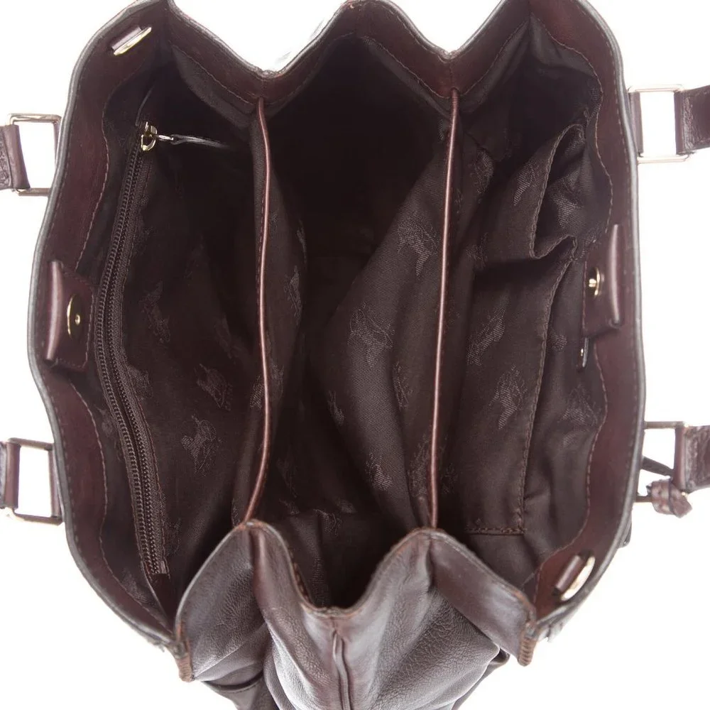 Celine Dark Brown Leather Crossbody Satchel - Picture 5 of 13